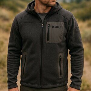 KUIU Kenai Grid Fleece Jacket Men’s Large Gray Hunting Outdoor Performance Layer